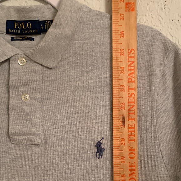 Polo by Ralph Lauren Men’s Custom Slim Fit Light Gray Polo Shirt Size L - Picture 4 of 6